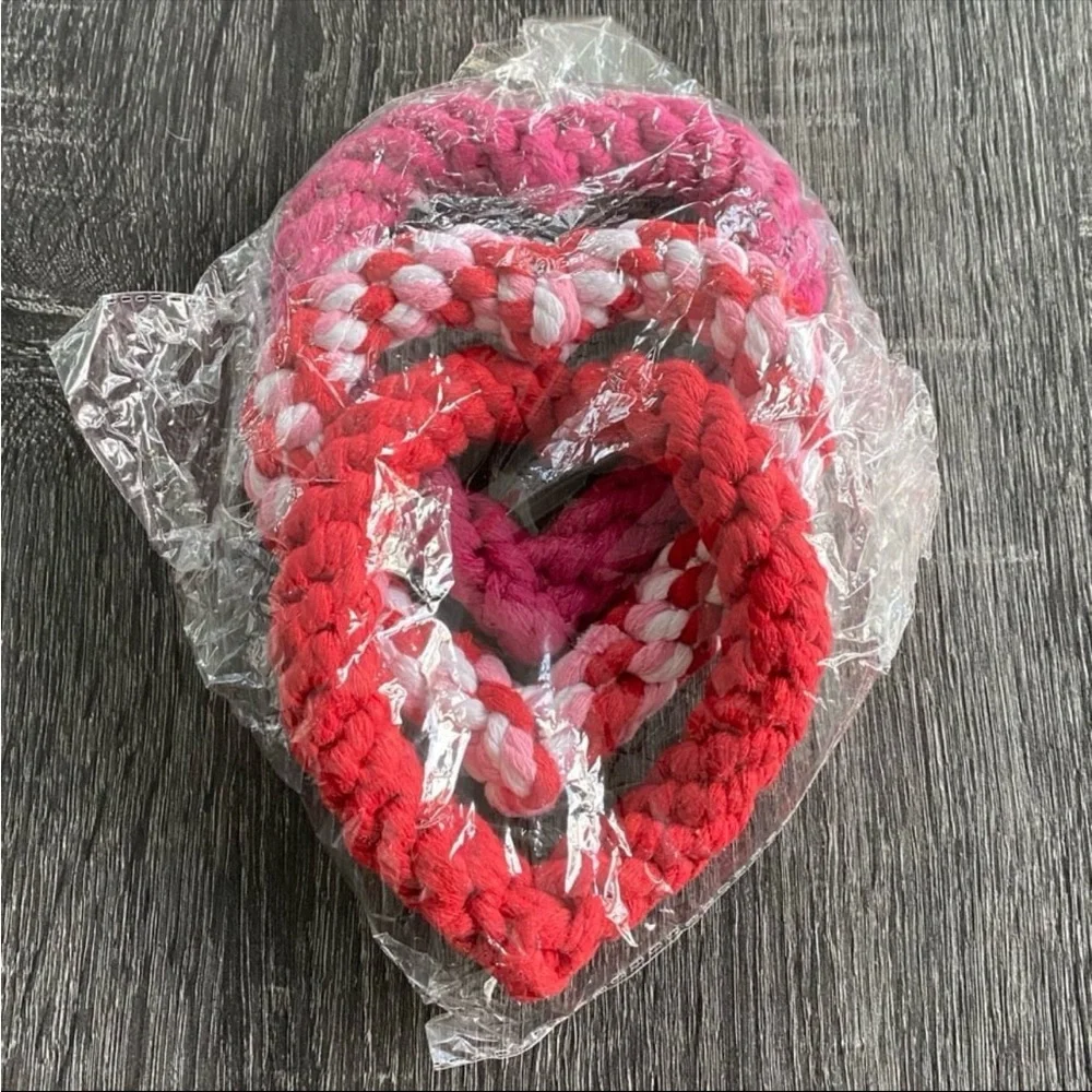 LOT OF 3 NIP Heart Rope Bone Toys for Dogs Rope Bone Toy SET for Dogs